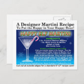 Happy Elf Christmas Martini Recept Briefkaart (Voorkant / Achterkant)