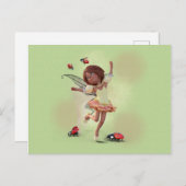 Happy Elf en Ladybug Briefkaart (Voorkant / Achterkant)