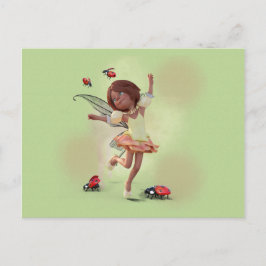 Happy Elf en Ladybug Briefkaart