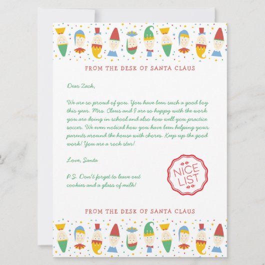 Happy Elf Holiday Letter van Santa Feestdagenkaart (Voorkant)