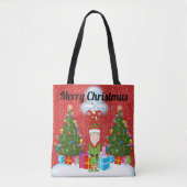 Happy Elf kerstCanvas tas (Voorkant)