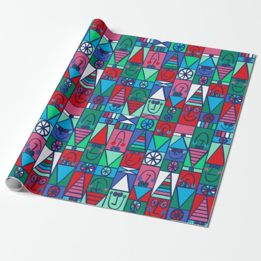 Happy Elves Gift Wrap Cadeaupapier (Uitgerold)