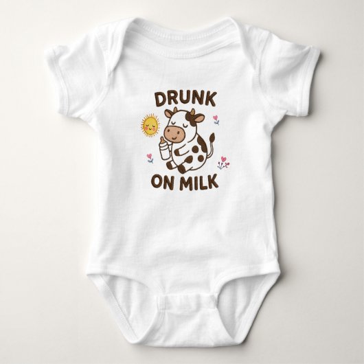 Happy Embroidered Cow Romper (Voorkant)