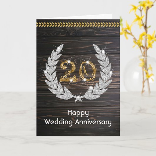 Happy Emerald 20e bruiloft Jubileum Kaart (Gele Bloem)