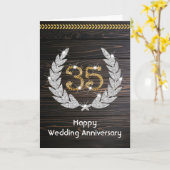 Happy Emerald 35th Wedding Jubileum Kaart (Gele Bloem)