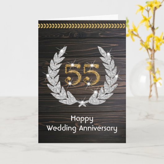 Happy Emerald 55e bruiloft Jubileum Kaart (Gele Bloem)