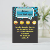 HAPPY EMOJI Bar Bat Mitzvah Party Reception Kaart (Staand voorkant)