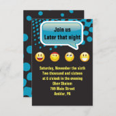 HAPPY EMOJI Bar Bat Mitzvah Party Reception Kaart (Voorkant / Achterkant)