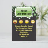 HAPPY EMOJI Bar Bat Mitzvah Party Reception Kaart (Staand voorkant)