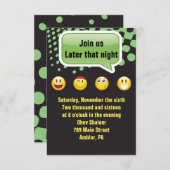 HAPPY EMOJI Bar Bat Mitzvah Party Reception Kaart (Voorkant / Achterkant)