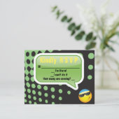 HAPPY EMOJI Bar Bat Mitzvah Reply Card RSVP Kaartje (Staand voorkant)