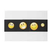 HAPPY EMOJI Bat Bar Mitzvah Invitation Wrap Uitnodigingen Wikkel (Achterkant Voorbeeld)