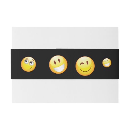 HAPPY EMOJI Bat Bar Mitzvah Invitation Wrap Uitnodigingen Wikkel (Achterkant Voorbeeld)