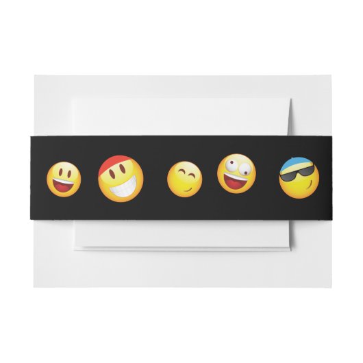 HAPPY EMOJI Bat Bar Mitzvah Invitation Wrap Uitnodigingen Wikkel (Voorkant Voorbeeld)