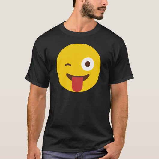 Happy Emoji met tong uit T-shirt (Voorkant)