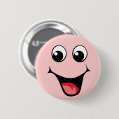 Happy Emoticon Ronde Button 5,7 Cm (Voorkant /achterkant)