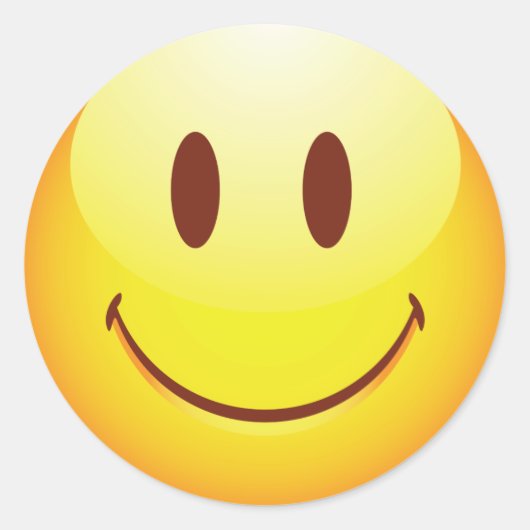Happy Emoticon Ronde Sticker (Voorkant)