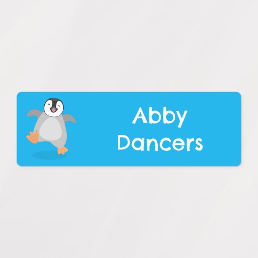 Happy Emperor pinguïn chick cartoon gepersonalisee Labels (Design 1)