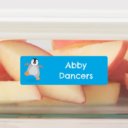 Happy Emperor pinguïn chick cartoon gepersonalisee Labels (Aangebracht)