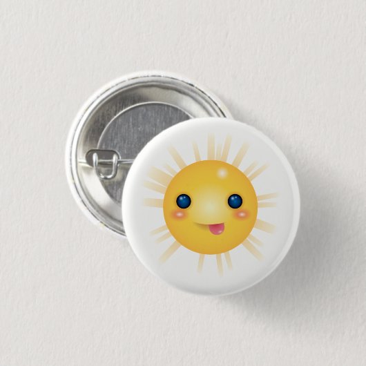 Happy en Cartoon Sun Face Ronde Button 3,2 Cm (Voorkant /achterkant)