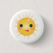 Happy en Cartoon Sun Face Ronde Button 3,2 Cm (Voorkant)