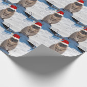 Happy en Cute Quokka op de kerst van het strand Cadeaupapier (Hoek)