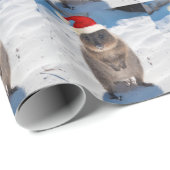 Happy en Cute Quokka op de kerst van het strand Cadeaupapier (Rol Hoek)