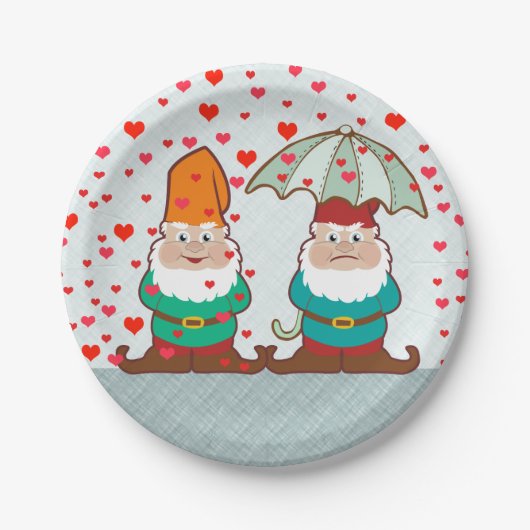 Happy en Grumpy Gnomes Papieren Bordje (Voorkant)