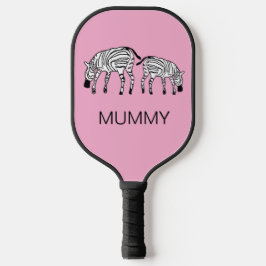 Happy en Schattige Kenia Zebras Mummy Pickleball Paddle