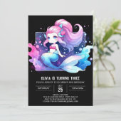 Happy Enchanted Mermaid Birthday Kaart (Staand voorkant)