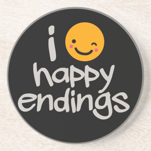 Happy Endings Zandsteen Onderzetter (Voorkant)
