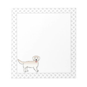 Happy English Cream Golden Retriever Dog met poten Notitieblok