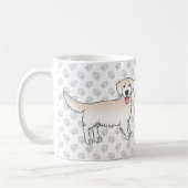 Happy English Cream Golden Retriever Dogs & Paws Koffiemok (Links)