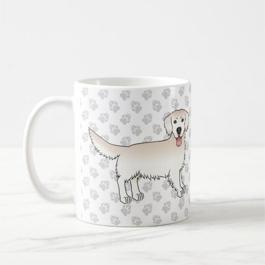 Happy English Cream Golden Retriever Dogs & Paws Koffiemok (Links)