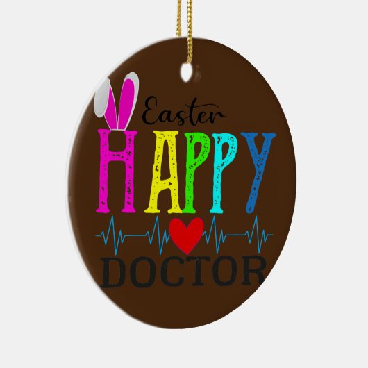 Happy Ester Doctor Holiday Pasterdkool Cool Keramisch Ornament (Rechts)