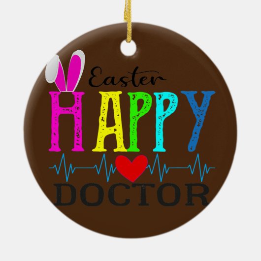 Happy Ester Doctor Holiday Pasterdkool Cool Keramisch Ornament (Achterkant)