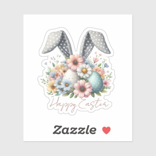 Happy Ester familienaam Bunny Ears Sticker (Vel)
