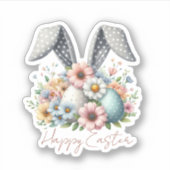 Happy Ester familienaam Bunny Ears  Sticker (Voorkant)