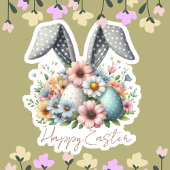 Happy Ester familienaam Bunny Ears  Sticker