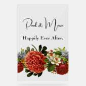 Happy Ever After BOHO retro floral tapestry Acryl Bord (Voorkant)