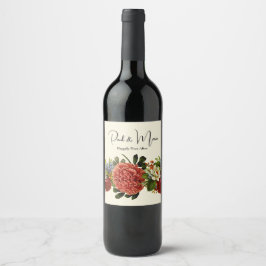 Happy Ever After BOHO retro floral tapestry Wijn Etiket