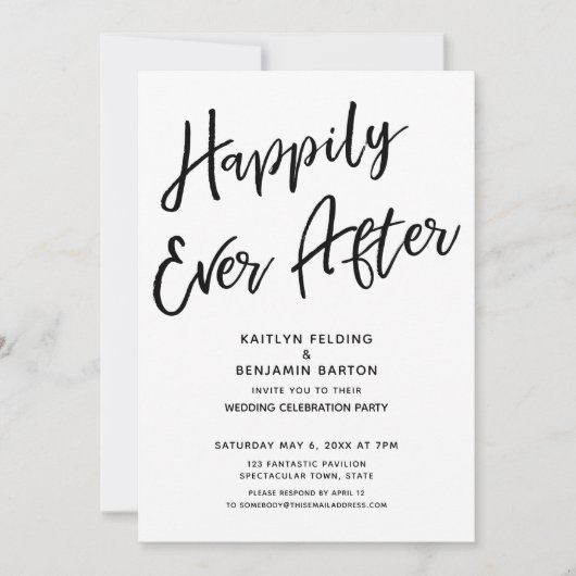 "Happy Ever After" Casual post-bruiloft Kaart (Voorkant)