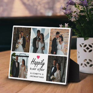 Happy Ever After Heart Wedding Fotocollage Fotoplaat
