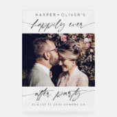 Happy Ever After Party Foto Frosted Wedding Acryl Bord (Voorkant)