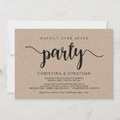 Happy Ever After Party, Rustiek kraft, Elopement Kaart (Voorkant)