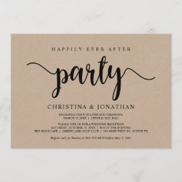 Happy Ever After Party, Rustiek kraft, Elopement Kaart
