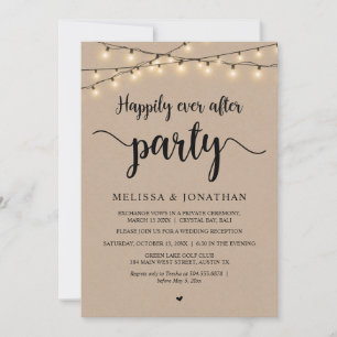 Happy Ever After Party, String licht de receptie o Kaart