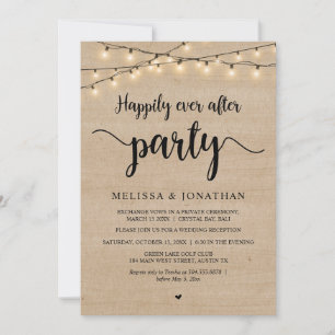 Happy Ever After Party, String licht de receptie o Kaart