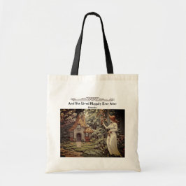 Happy Ever After Quote Woodland Woman Cottage Tote Bag