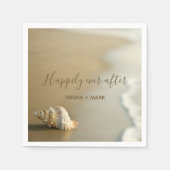 Happy Ever After Seashell op het strand bruiloft Servetten (Voorkant)